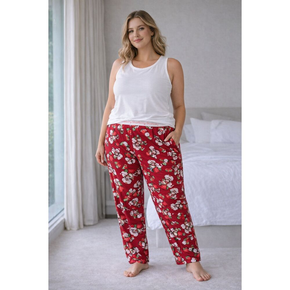 Strawberry Shortcake Red Fleece Pajama Pants Lounge Sleepwear 3XL